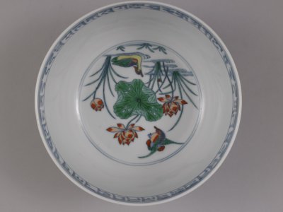 图片[2]-Colorful Mandarin Duck Crouching Lotus Bowl-China Archive